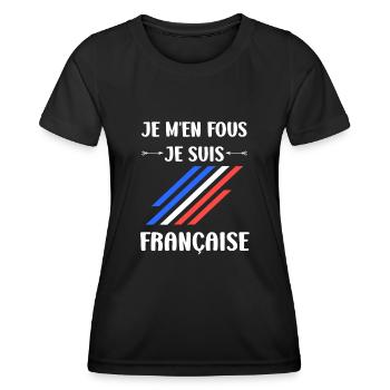 Je suis français - T-shirt sport Femme - noir - Devant - AI Model Female 172 light (172cm)