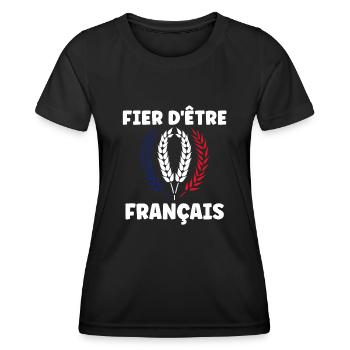Je suis français - T-shirt sport Femme - noir - Devant - AI Model Female 172 light (172cm)
