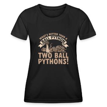 Ball Python Schlange Königspython - Frauen Funktions-T-Shirt - Schwarz - Vorne - AI Model Female 172 light (172cm)