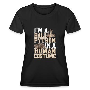 Ball Python Snake King Python - Women's Functional T-Shirt - black - Front - AI Model Female 172 light (172cm)