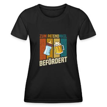 Promu parrain - T-shirt sport Femme - noir - Devant - AI Model Female 172 light (172cm)