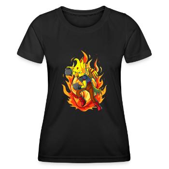 Der Boxende Paradiesvogel - Frauen Funktions-T-Shirt - Schwarz - Vorne - AI Model Female 172 light (172cm)