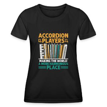 Les joueurs d’accordéon rendent le monde plus harmonieux - T-shirt sport Femme - noir - Devant - AI Model Female 172 light (172cm)