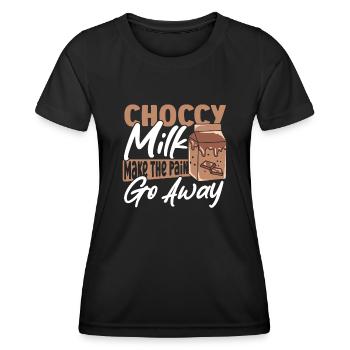 Choccy Milk Milk Blend I Lait au chocolat Heart - T-shirt sport Femme - noir - Devant - AI Model Female 172 light (172cm)