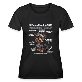 Drôle Yorkshire Terrier Propriétaire de chien T Terrier - T-shirt sport Femme - noir - Devant - AI Model Female 172 light (172cm)