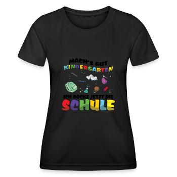 Enrollment Take care Kindergarten I rock the - Women's Functional T-Shirt - black - Front - AI Model Female 172 light (172cm)