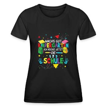 Take care kindergarten I'm rocking school now - Women's Functional T-Shirt - black - Front - AI Model Female 172 light (172cm)