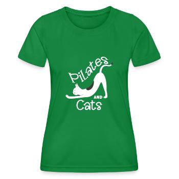 Motif de relaxation Pilates et chats - T-shirt sport Femme - vert - Devant - AI Model Female 172 dark (172cm)