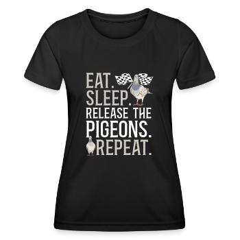 Pigeon sport Pigeon fancier racing pigeon - Women's Functional T-Shirt - black - Front - AI Model Female 172 light (172cm)