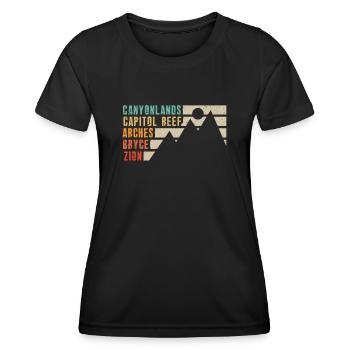 Explore Utah National Parks Mountains - Women's Functional T-Shirt - black - Front - AI Model Female 172 light (172cm)