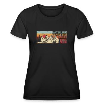 Explore Utah National Parks Mountains - Women's Functional T-Shirt - black - Front - AI Model Female 172 light (172cm)