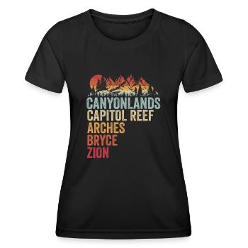 Explore Utah National Parks Mountains - Women's Functional T-Shirt - black - Front - AI Model Female 172 light (172cm)