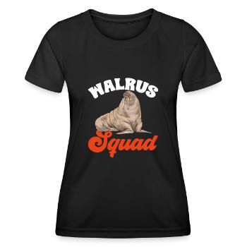 Walross - Frauen Funktions-T-Shirt - Schwarz - Vorne - AI Model Female 172 light (172cm)