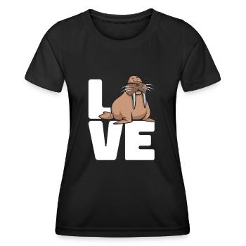 Walross - Frauen Funktions-T-Shirt - Schwarz - Vorne - AI Model Female 172 light (172cm)