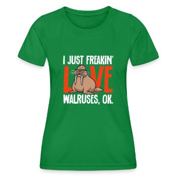 Walross - Frauen Funktions-T-Shirt - Kelly Green - Vorne - AI Model Female 172 dark (172cm)