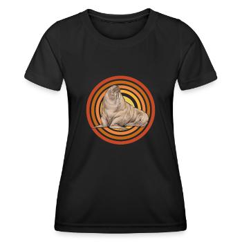 Walross - Frauen Funktions-T-Shirt - Schwarz - Vorne - AI Model Female 172 light (172cm)