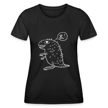 Dino blanc - T-shirt sport Femme - noir - Devant - AI Model Female 172 light (172cm)