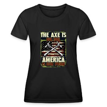 Woodworker Lumberjack United States Apparel - Frauen Funktions-T-Shirt - Schwarz - Vorne - AI Model Female 172 light (172cm)