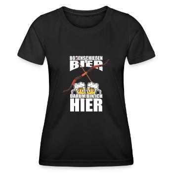 Drôle de dicton Archery Beer - T-shirt sport Femme - noir - Devant - AI Model Female 172 light (172cm)