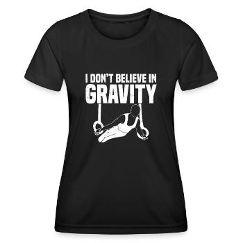 Gymnastique aux anneaux 7 - T-shirt sport Femme - noir - Devant - AI Model Female 172 light (172cm)