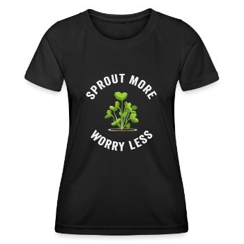 Jardinier Urbain Hommes Femmes Microgreens - T-shirt sport Femme - noir - Devant - AI Model Female 172 light (172cm)