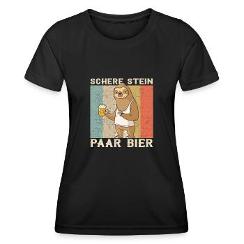  Bier Faultier - Frauen Funktions-T-Shirt - Schwarz - Vorne - AI Model Female 172 light (172cm)