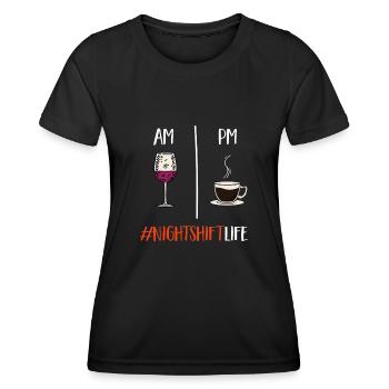 Night Shift Nurse - Women's Functional T-Shirt - black - Front - AI Model Female 172 light (172cm)