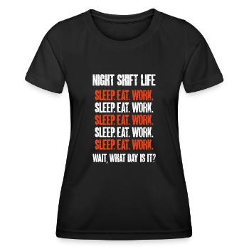 Night Shift Nurse - Women's Functional T-Shirt - black - Front - AI Model Female 172 light (172cm)