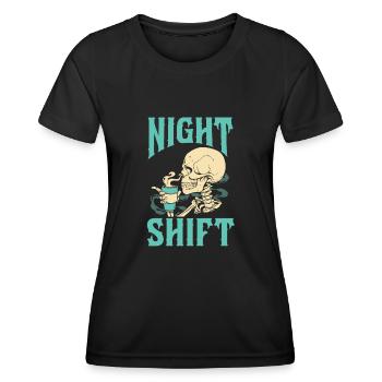 Night Shift Nurse - Women's Functional T-Shirt - black - Front - AI Model Female 172 light (172cm)