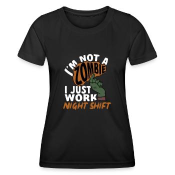 Night Shift Nurse - Women's Functional T-Shirt - black - Front - AI Model Female 172 light (172cm)