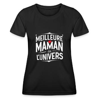 meilleure maman de l'univers cadeau maman - T-shirt sport Femme - noir - Devant - AI Model Female 172 light (172cm)