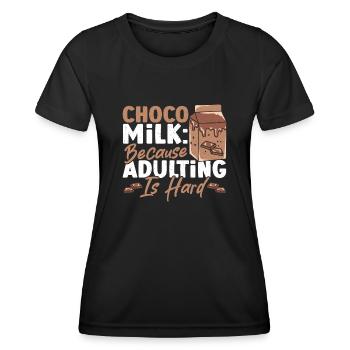 Boisson au cacao Chocolat en poudre Produits laitiers - T-shirt sport Femme - noir - Devant - AI Model Female 172 light (172cm)