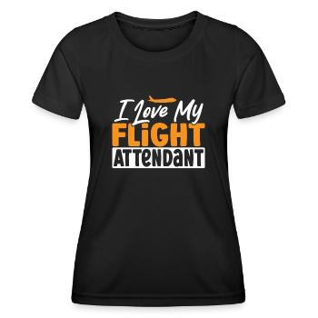 Aviation Compagnie aérienne Équipage J’aime mon - T-shirt sport Femme - noir - Devant - AI Model Female 172 light (172cm)