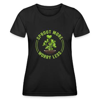 Jardinier Urbain Hommes Femmes Microgreens - T-shirt sport Femme - noir - Devant - AI Model Female 172 light (172cm)