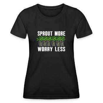 Jardinier Urbain Hommes Femmes Microgreens - T-shirt sport Femme - noir - Devant - AI Model Female 172 light (172cm)