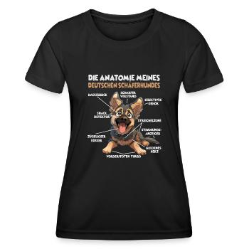 German Shepherd Dog Dog Owner T Walking Dogs - Women's Functional T-Shirt - black - Front - AI Model Female 172 light (172cm)