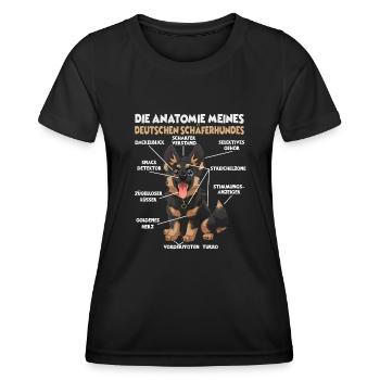 Allemand Boxer Dog Walk T Dog Lover Chiens Boxer - T-shirt sport Femme - noir - Devant - AI Model Female 172 light (172cm)