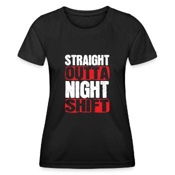 Night Shift Nurse - Women's Functional T-Shirt - black - Front - AI Model Female 172 light (172cm)