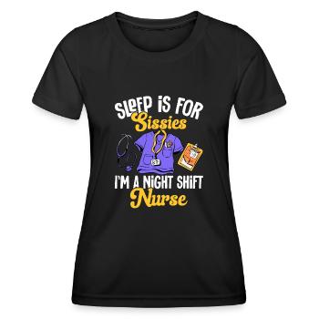 Night Shift Nurse - Women's Functional T-Shirt - black - Front - AI Model Female 172 light (172cm)