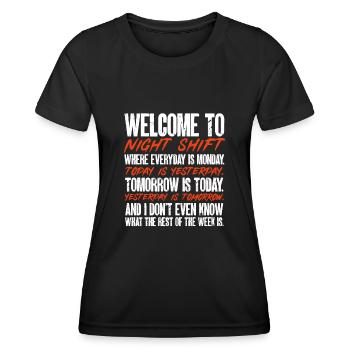 Infirmière de nuit - T-shirt sport Femme - noir - Devant - AI Model Female 172 light (172cm)