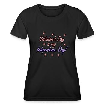 Single Alone Blague solitaire de la Saint-Valentin - T-shirt sport Femme - noir - Devant - AI Model Female 172 light (172cm)