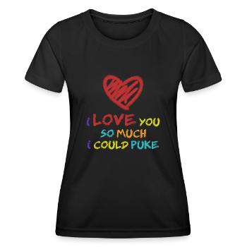 Blague de la Saint-Valentin - T-shirt sport Femme - noir - Devant - AI Model Female 172 light (172cm)