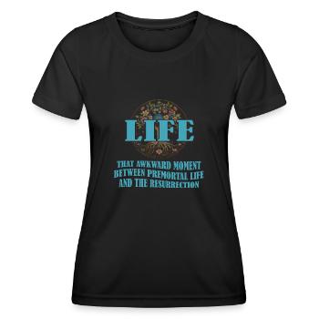 Vie Le moment embarrassant entre deux vies - T-shirt sport Femme - noir - Devant - AI Model Female 172 light (172cm)