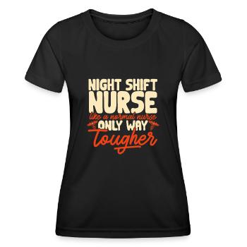 Night Shift Nurse - Women's Functional T-Shirt - black - Front - AI Model Female 172 light (172cm)