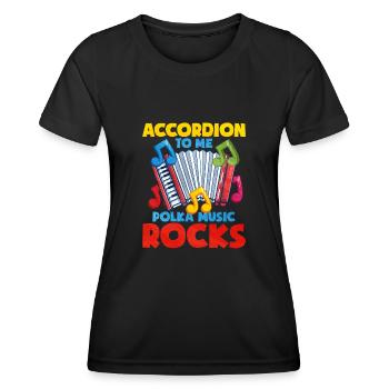 Accordéon Polka musique cadeau - T-shirt sport Femme - noir - Devant - AI Model Female 172 light (172cm)