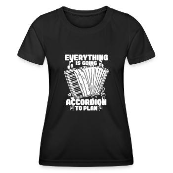 Accordéon Polka musique cadeau - T-shirt sport Femme - noir - Devant - AI Model Female 172 light (172cm)