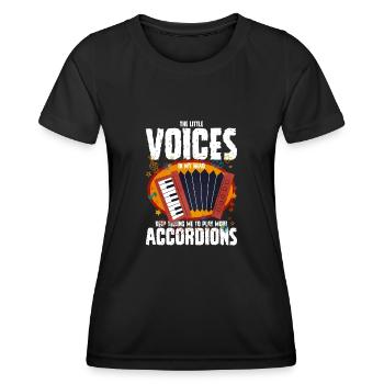 Accordéon Polka Musique Cadeau - T-shirt sport Femme - noir - Devant - AI Model Female 172 light (172cm)