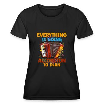Accordéon Polka musique cadeau - T-shirt sport Femme - noir - Devant - AI Model Female 172 light (172cm)
