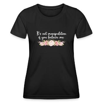 Pas de manipulation si vous croyez - T-shirt sport Femme - noir - Devant - AI Model Female 172 light (172cm)