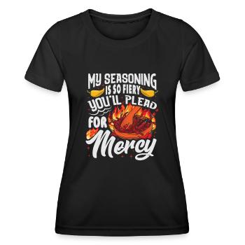 Chef Expert Culinaire Foodie Spicy Chili Apparel - T-shirt sport Femme - noir - Devant - AI Model Female 172 light (172cm)